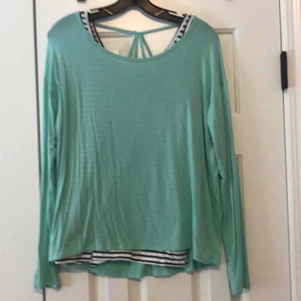 Abercrombie Kids Green Long Sleeve Tee w/ Tank